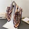 Fashion Leopard Print Silk Square Scarf Women Soft Satin Neck Ties Decorate Head Scarf Hijab Female Headband Foulard Neckerchief