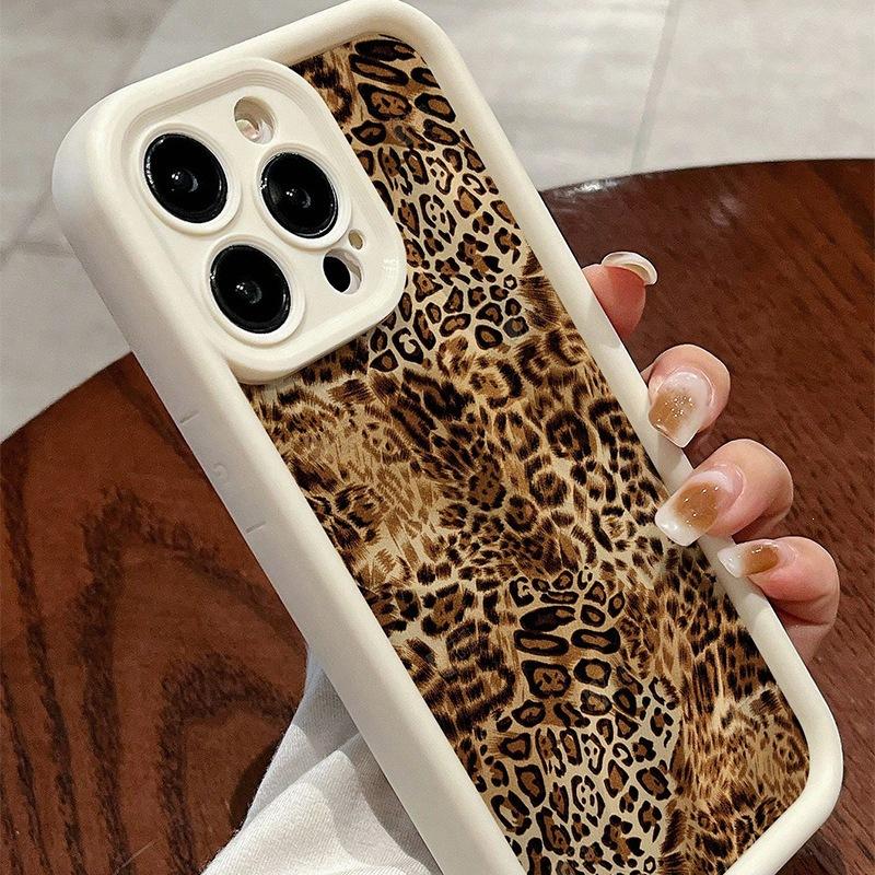 Leopard Print Tiger Print for iPhone15Pro Mobile Phone Case Apple 14 All-inclusive Edge 11/12/13 Anti-drop 16 Soft Glue