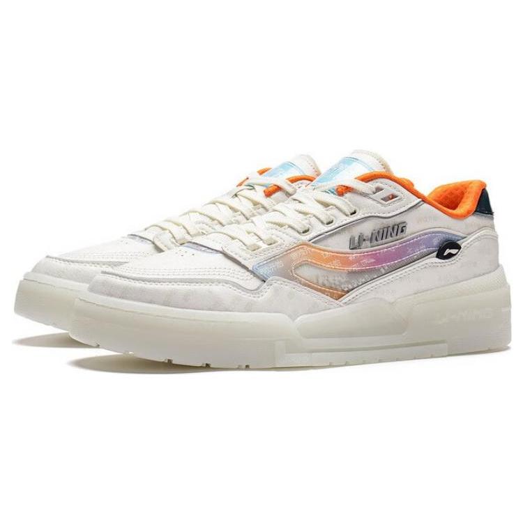 Li Ning 001 BTC Prm Abriebfest Atmungsaktiv Niedrig geschnitten Skateboard-Schuhe Herren Weiß AGCT003-2