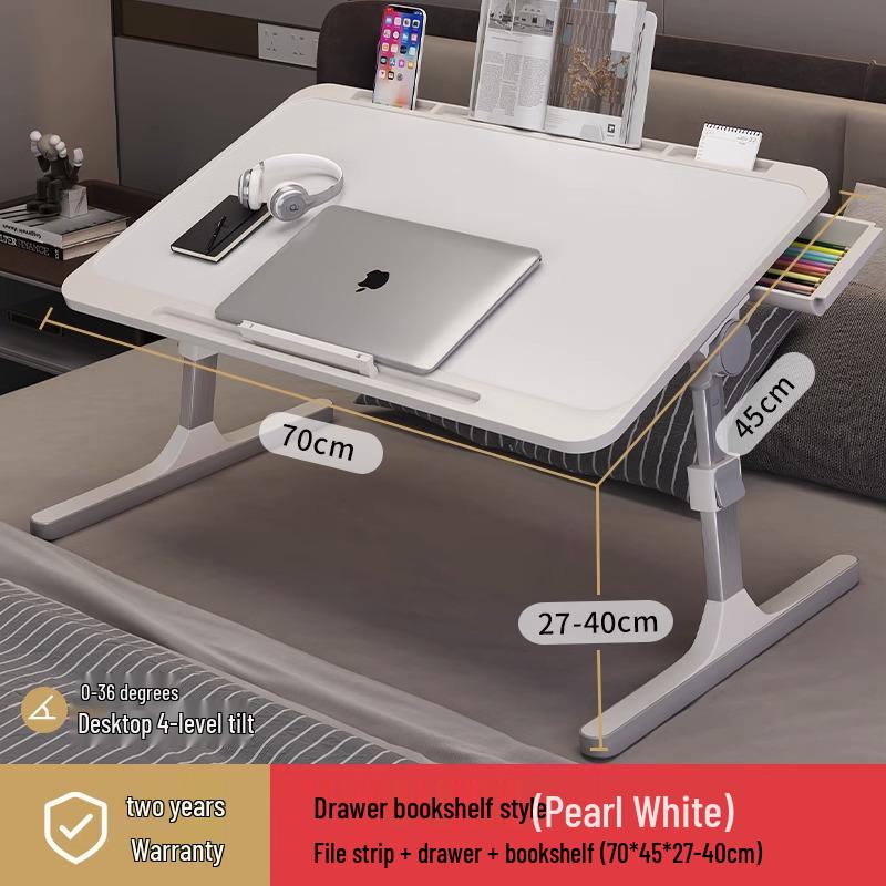 Adjustable Bedside Table: Folding Computer Desk for Student Dorms, Bedrooms, or Home Study