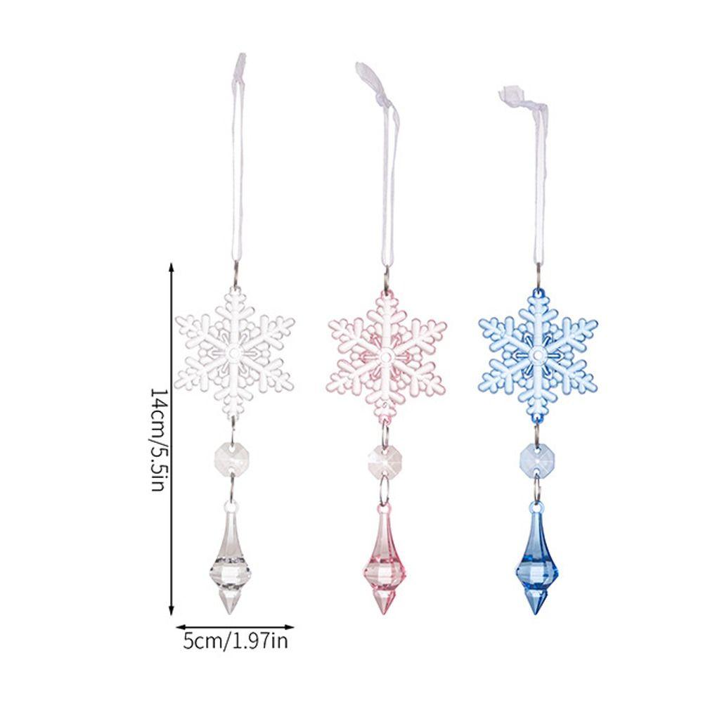 4pcs Colorful Snowflake Icicle Pendants Xmas Tree Ice Hanging Ornament  Merry Christmas Decoration