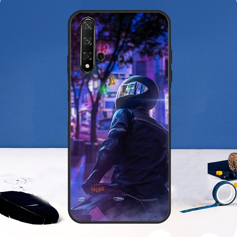 Neon Motorcycle Biker Case For Huawei Nova 3i 8i 11i 11 Pro 9 10 SE 5T Y60 Y61 Y70 Y90 Y91 P20 P30 P40 Lite Cover