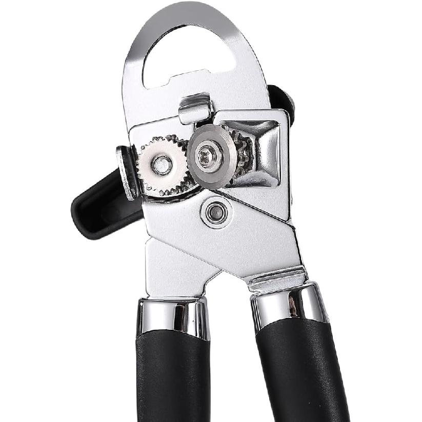 2025 Upgrade 3-in-1 Manual Can Opener with Bottle Opener & Milk Powder Opener, Effortless Operation, Soft Grip Handles, Easy to Turn, Heavy Duty Can