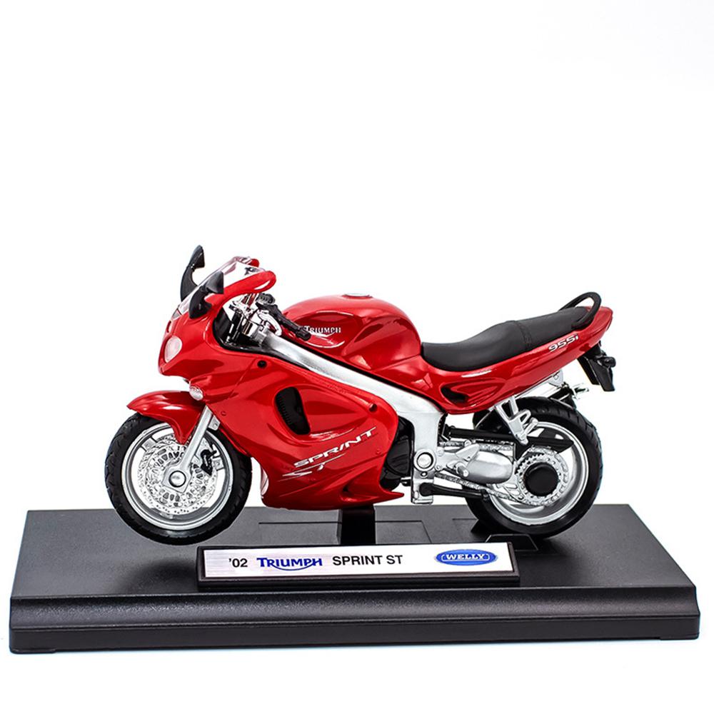 

Модель Welly Triumph Sprint ST в масштабе 1/18, спортивный туристический велосипед, литая модель мотоцикла 1/18-Size:12*7*4cm красный