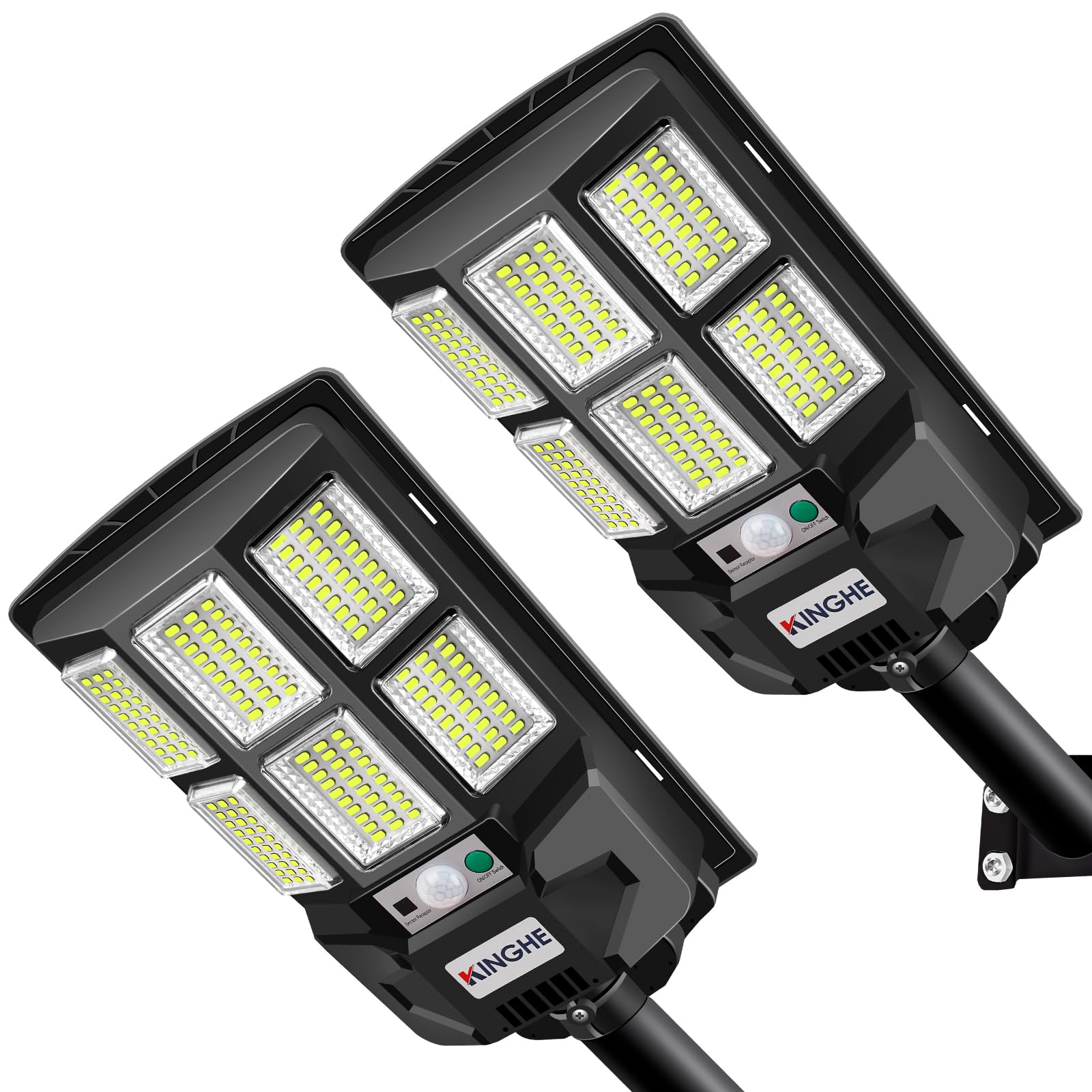 

KINGHE Solar Street Light, Outdoor Waterproof LED Sensor Light, Garden Light [2025 New Model, 600W, 10,000 Lumens], 3 Intelligent Modes, 8000mAh