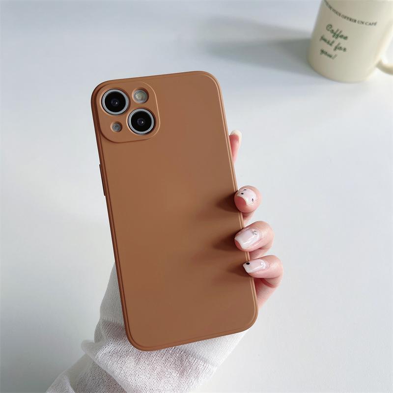For IPhone 17 ProMax Phone Case 15pro Liquid Silicone for Apple 16E Built-in Velvet 14 Spray Paint 13