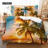 Beach Coconut Tree Duvet Cover Natural Scenery Bedroom Decoration Quilt Cover Seaside Coconut Tree Hawaii Style Women Children