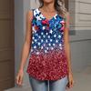 V-Neck Tank Top Women Print Tank Tee Casual Loose Fit Sleeveless Shirt