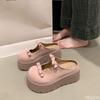 Versatile bow women's spring summer new style thick sole height increase simple comfortable daily casual women's shoes