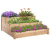 Raised Garden Bed 3-Tier Garden Bed Plant Bed Herb Bed Flower Stand for Balcony Garden Natural Fir Wood 120 X 120 X 56 Cm