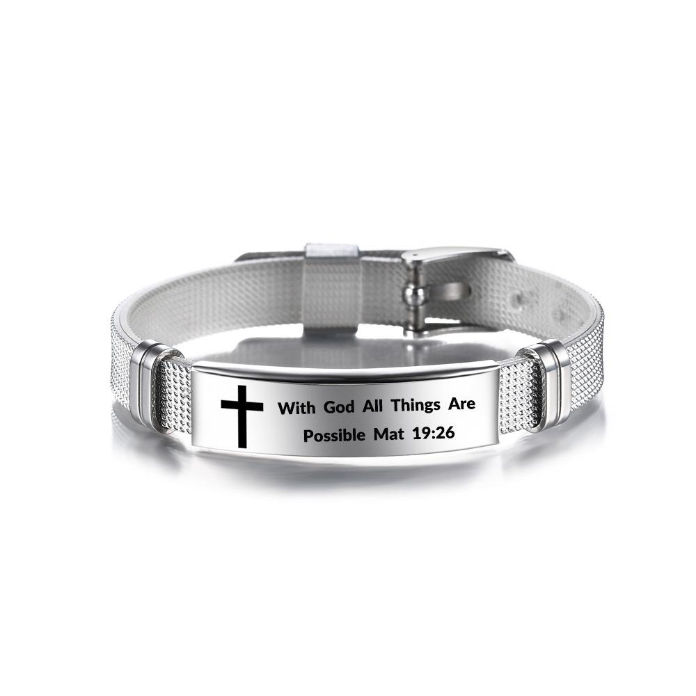 Miłość nigdy nie zawodzi inspirujące pisma święte opaska na nadgarstek chrześcijański krzyż inspirująca bransoletka jestem z tobą modne bransoletki Bangle