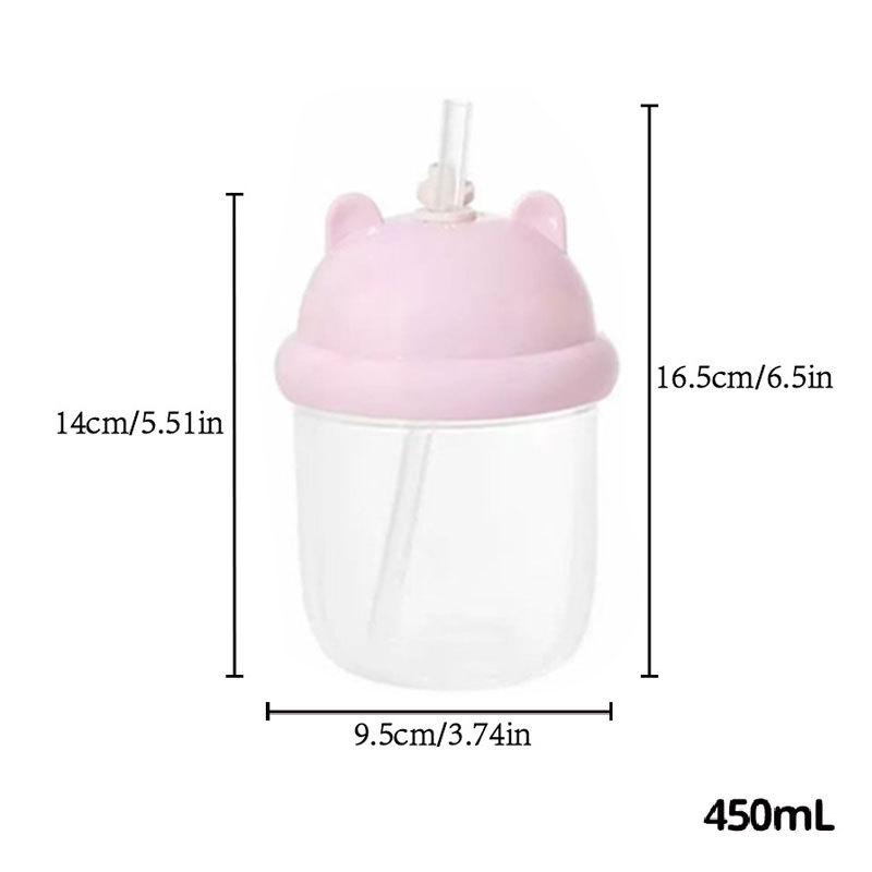Kids' Cute Portable Mini Straw Cup - Chubby PP Design with Printed Logo