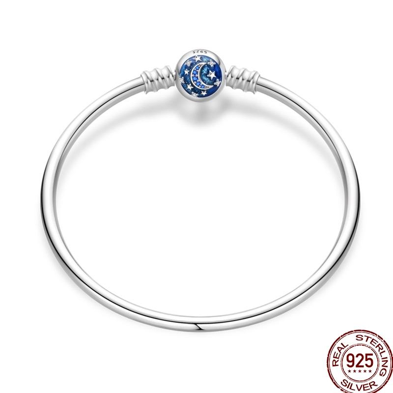 925 Sterling Silver 17-20CM Original Bracelets Heart Moon Sun Clasp Bead Charm Bracelet Fit DIY Charms Beads for Women Jewelrys