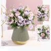 Green Aloes 2pcs Orange Horn Rose Peonies Bouquet Artificial Flowers Simulation Perfume Peony Silk Fake Flower Office Decoration