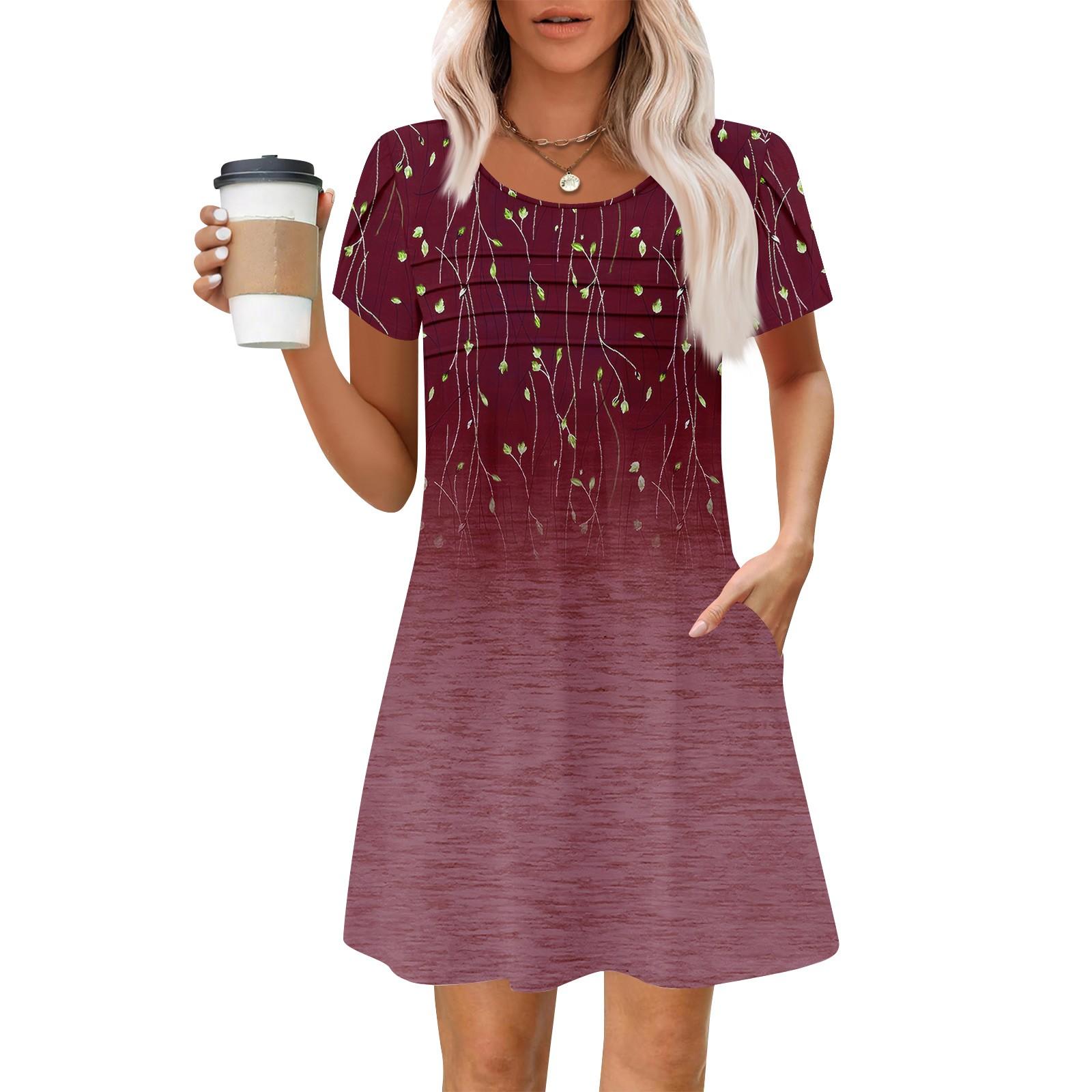 

Женские летние повседневные лепестковые узкие полосатые плиссированные однотонные платья XL винный