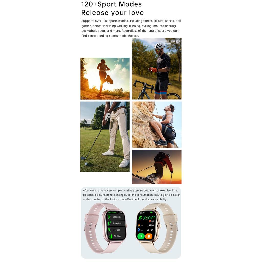 Smart Watch Men Women Full Touch Body Temperature Heart Rate Monitor Smartwatch Waterproof Smart Wristwatch