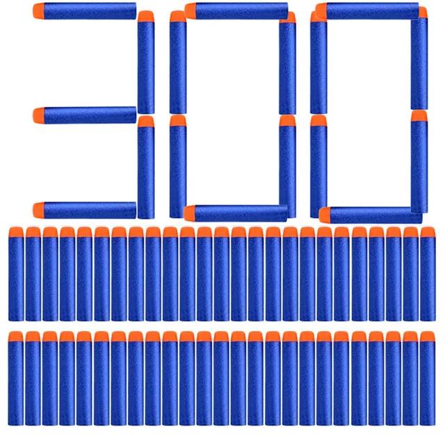1000/400/300/200/100pcs Blue Solid Round Head Bullets 7.2cm For Series Blasters Refill Darts Kids Toy Gun Accessories