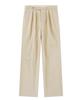 BELLIEF [Easy Line] Cotton Two Pleated Wide Chino Pants (Beige)