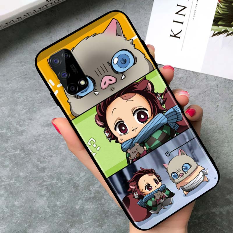 Demon Slayer Anime for OPPO Realme V15 X5 X3 X50 X7 X2 C17 C11 C3 C2 7 7i 6 6S 6i 5 Narzo 20 Pro Black Phone Case