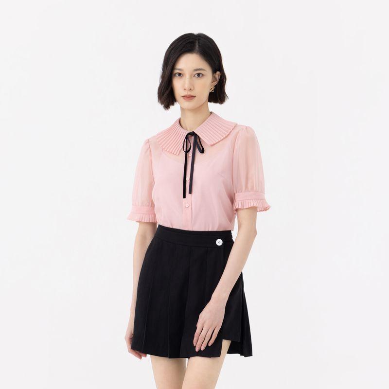 

Obeg Легкий летний плиссированный бант с большим лацканом Shallow powder 160/S/36