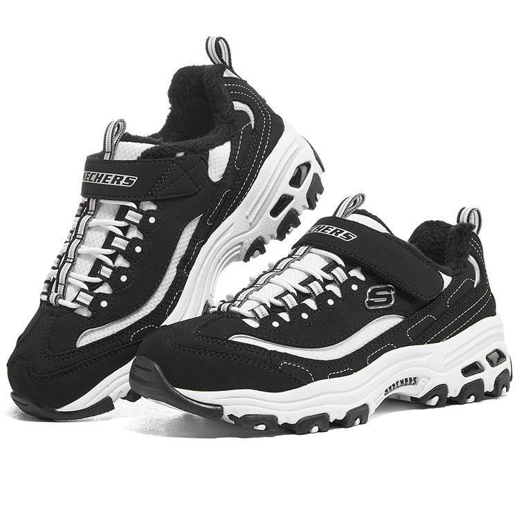 Skechers Abrasion Resistant Cushioning Abrasion Resistant Cushioning Low top Kids Lifestyle Shoes Black White Teenagers 302539L-BKW