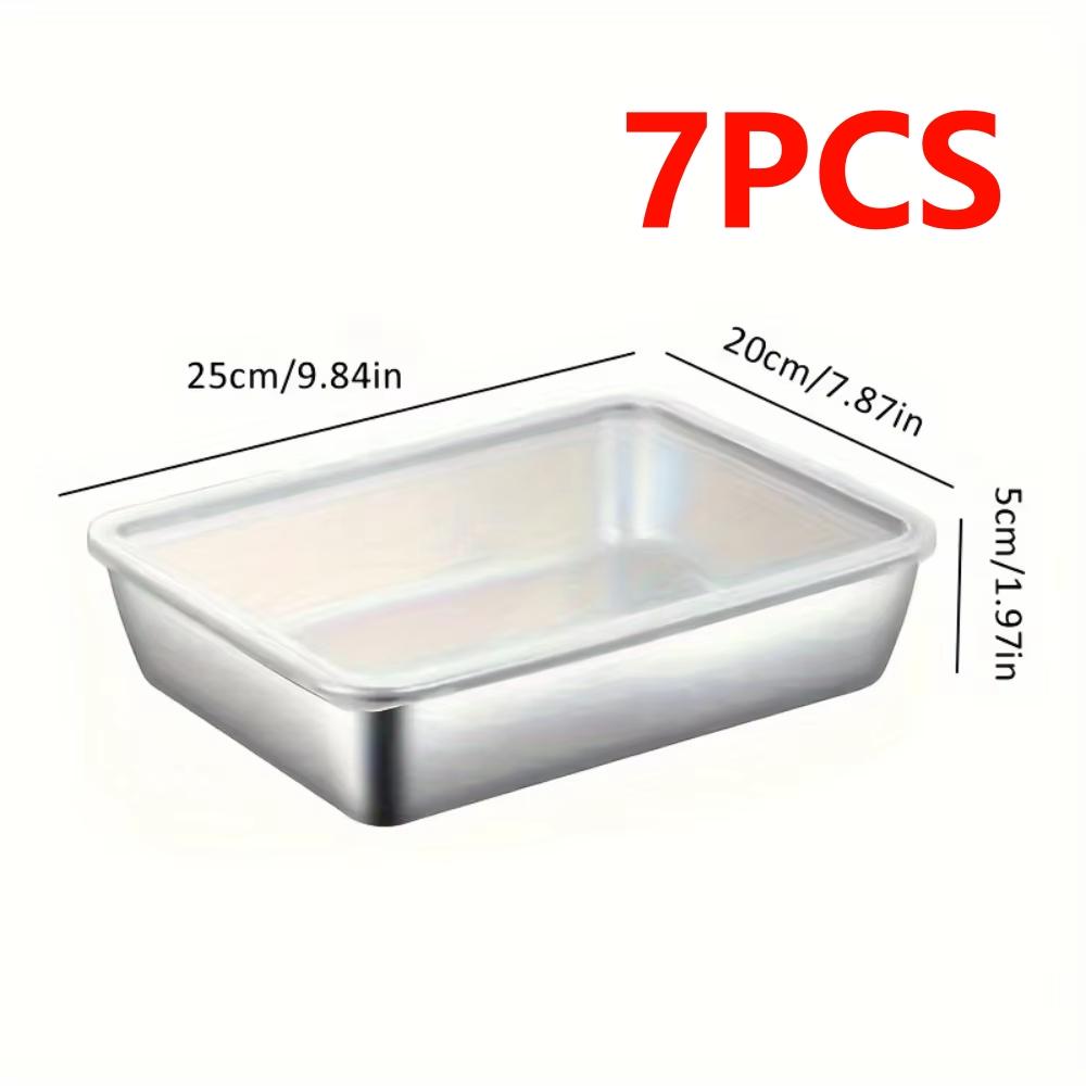 7-Piece Stainless Steel Food Storage Containers, Stackable Airtight Microwave-Safe for Meal Prep, Salad Fruit, Fridge Freezer
