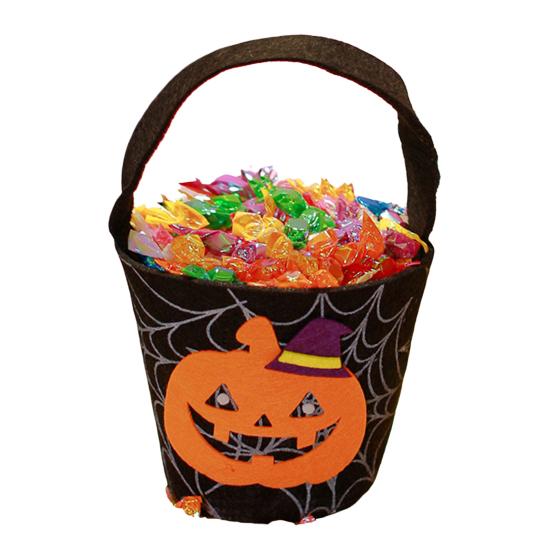 Halloween Candy Bag with Handle Large Capacity Bat Pumpkin Print Candy Treat Bag Cosplay Accessories