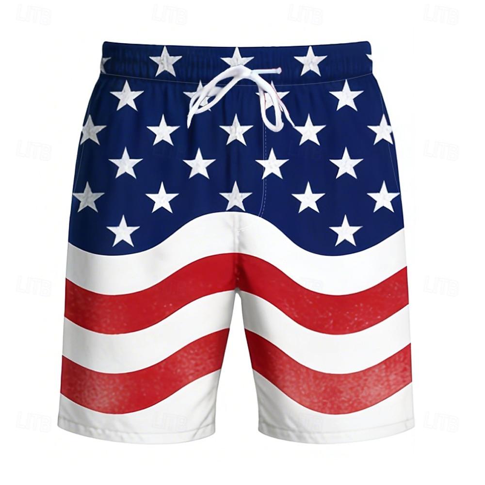 

Men s 4th of July U.S. 250th Anniversary US Flag Patriotic Swim Trunks Swim Shorts Board Shorts Mid Waist Casual Holiday 3XL