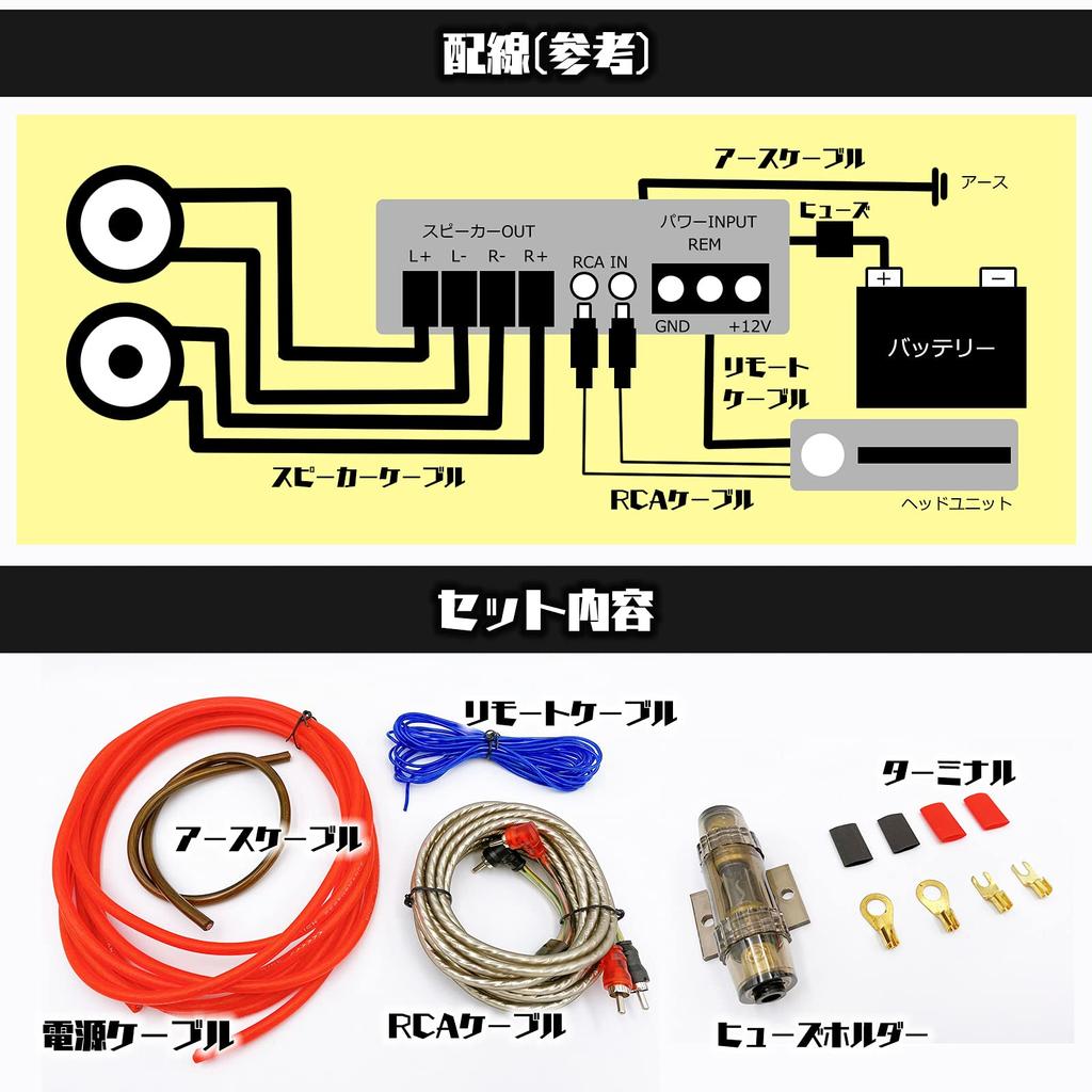 Meliore 8-Gauge Power Amplifier Wiring Kit for Car Audio, Power Amplifier, Subwoofer, and Woofer, Power Cable, Wiring Set, Connection, Expansion, 8G