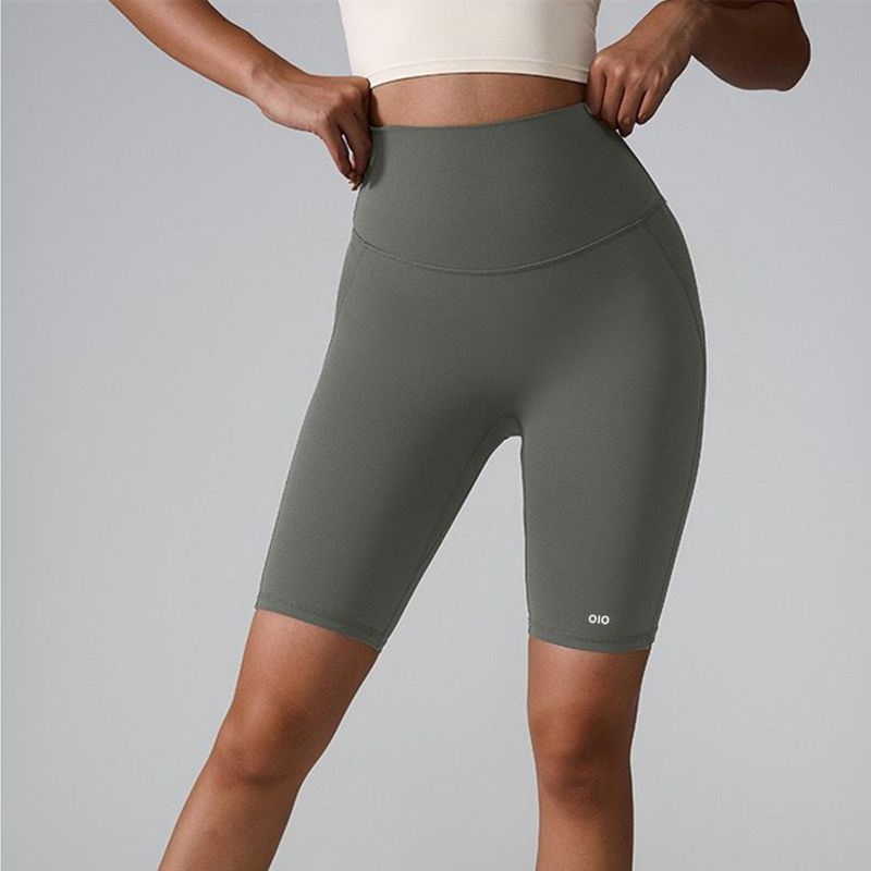 Oiob Nude Feel Yoga Short-Length Pants Women's High Waist Hip Lifting Sport Tights Cycling Running Training Fitness Short Pants