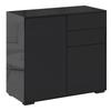 High Gloss Frame Sideboard, Push-Open Design with 2 Drawers for Living Room, Bedroom, 74H X 79W X 36Dcm, Black