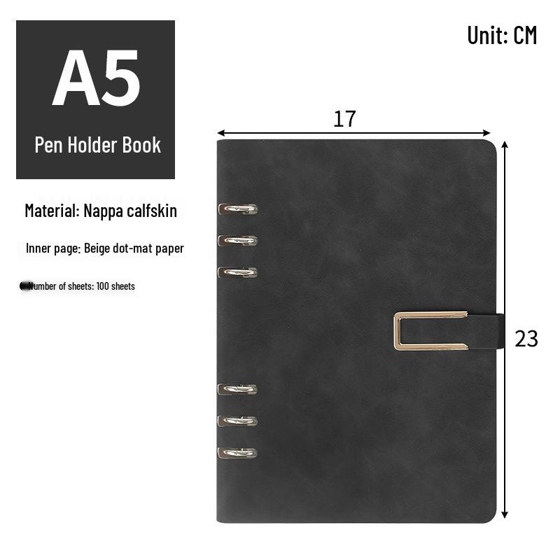 A5/B5 Business Loose-Leaf Notebook, Thick PU Leather Customizable Cover