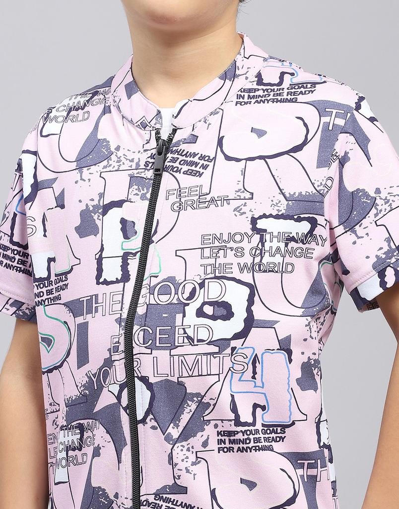 MONTE CARLO Boys Pink & White Printed Round Neck Half Sleeve Pack of T-Shirt & Shirt