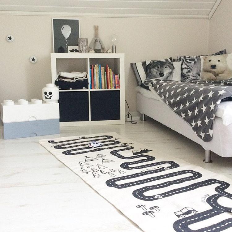 Black Baby Print Play Mats Game Pad Fashion Carpet Mat Floor Creeping Kids Props