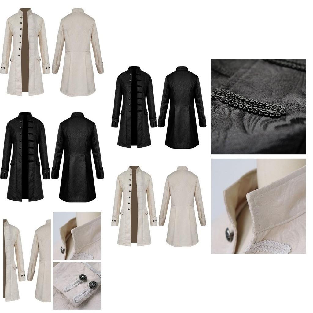Herren Vintage Steampunk Gehrock mit Seitentaschen