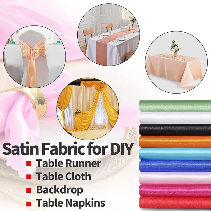 3m/5m Satin Fabric By The Yard Shiny Luxury Metallic Shiny Upholstery Lining Drapery DIY Crafts Soft  for Wedding Decorations