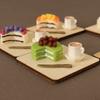 1Set 1:12 Puppenhaus Miniatur Kuchen Kaffee Gabel Tablett Lebensmittel Modell Küche Dekor Spielzeug Puppenhaus Zubehör