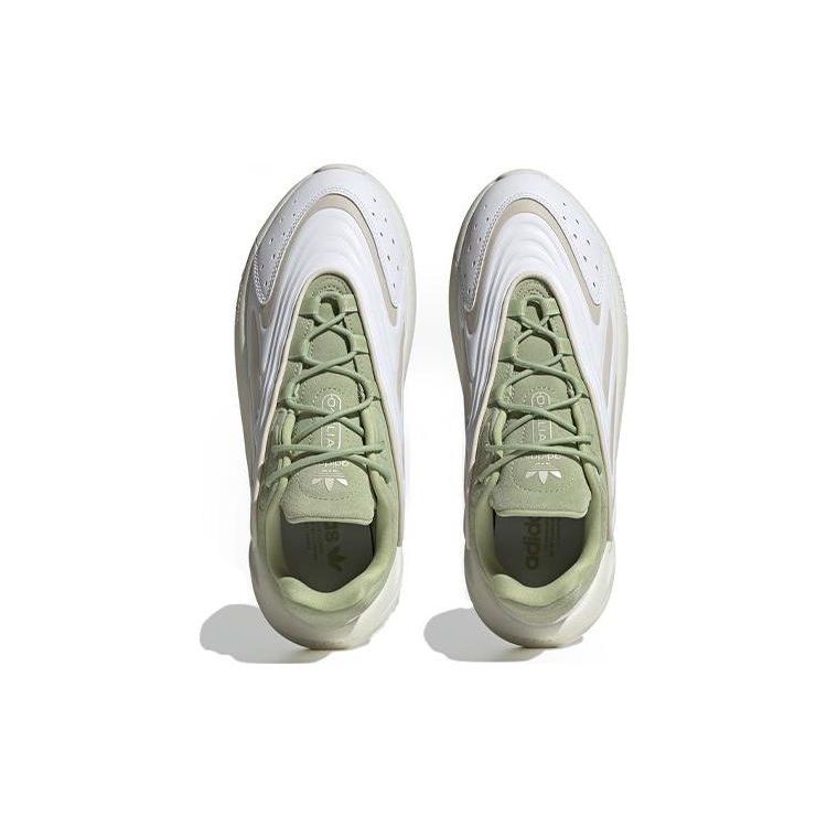 Adidas Originals Ozelia Leather Classic Retro Shock Absorbing Non-Slip Durable Low-Top Dad Shoes Unisex Sneakers White Green GY9977