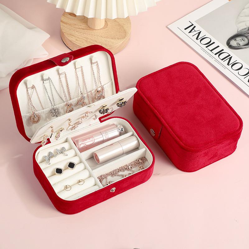 Minimalist Double Layer Jewelry Storage Box With Pu Leather For Home Organization