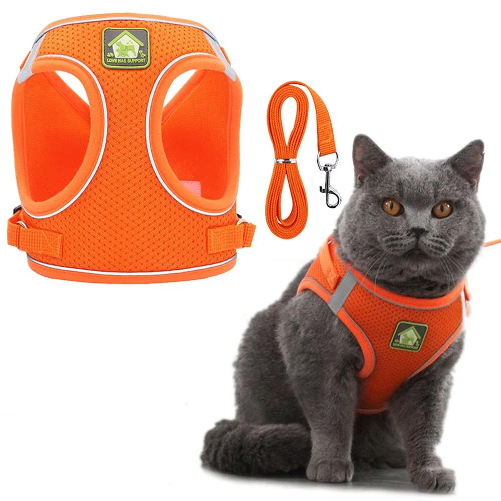 Oem Verstellbares Anti-Ausbruch Westengeschirr Atmungsaktive Welpenleinen Kätzchen Haustier Zubehör Für Outdoor Camping Bequemes Halsband Leine