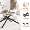 Coffee table made of tempered glass, rectangular coffee table, black shaped metal legs, modern living room table, black-H46/B100/T60 cm