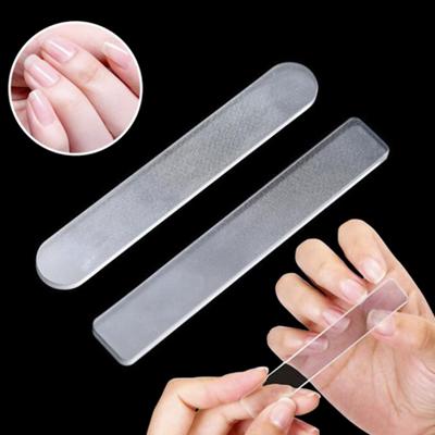 Mini Taşınabilir Şeffaf Cam Tırnak Dosya Dikdörtgen Manikür Parlatıcı Tampon Kutusu ile