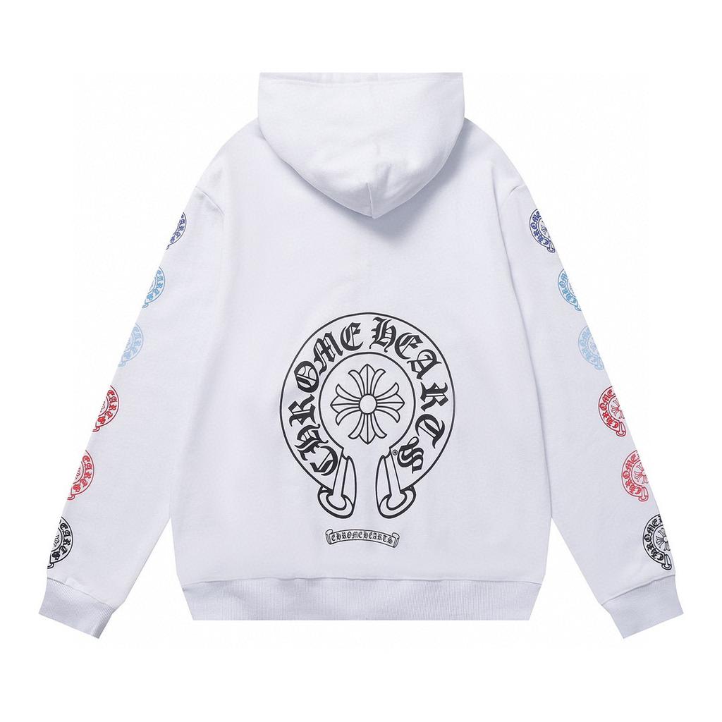 827 CHROME HEARTS 2025 Autumn and Winter New Plus Size Classic Style Logo Zipper Hooded Sweatshirt, Suitable for Couples to Wear