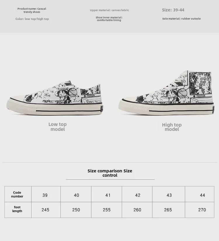 Herren Anime Graffiti High-Top Canvas Schuhe – Trendy Frühling & Herbst Casual Sneakers für Studenten