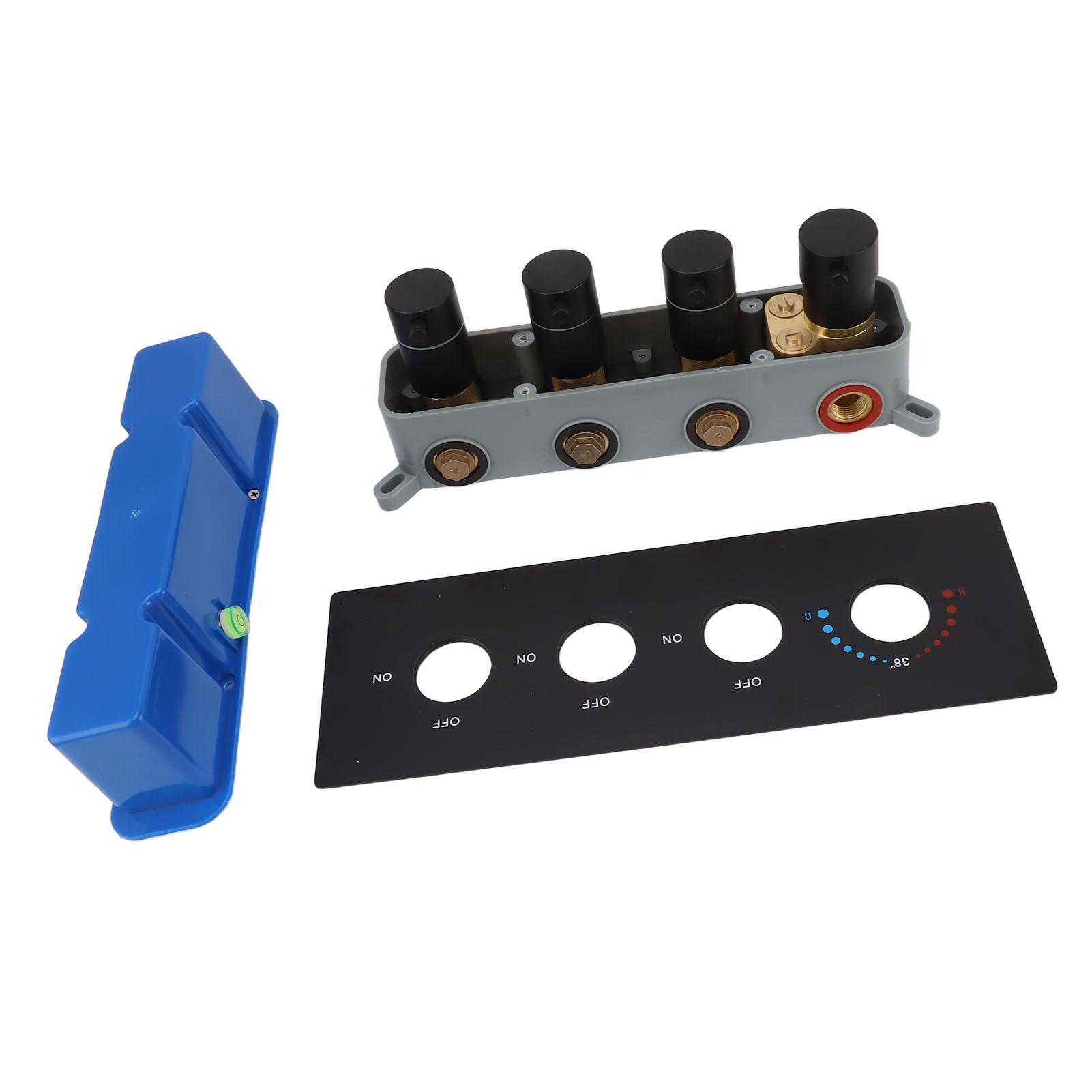 Shower Diverter Valve Concealed Thermostatic Mixer Brass 3 Way Shower Valve Kit with 4 Round Knobs