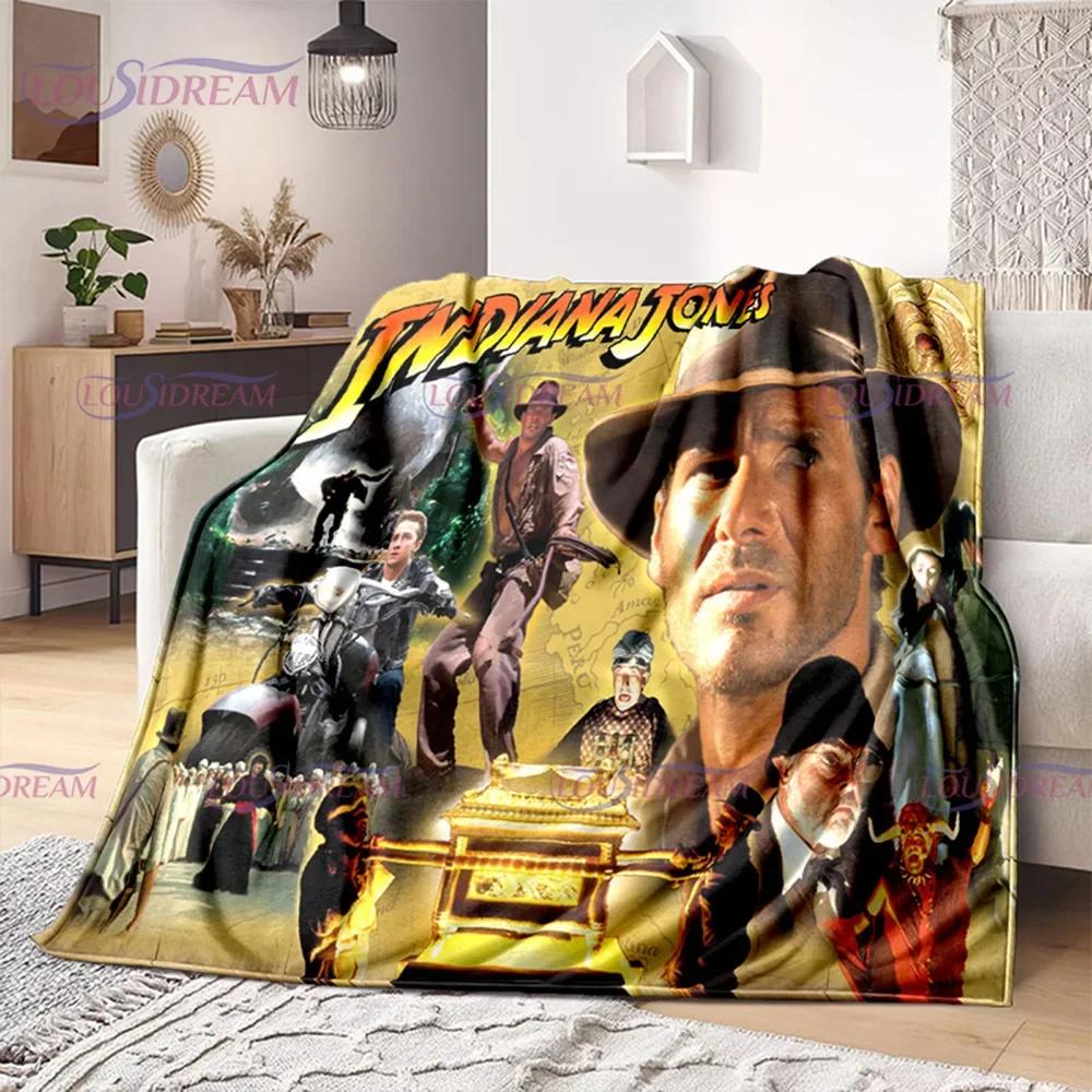 Indiana Jones and The Dial of Destiny Flannel Blanket Bedding Bedspread Sofa Warm Blanket Home Decor Children Adult Fans Gift