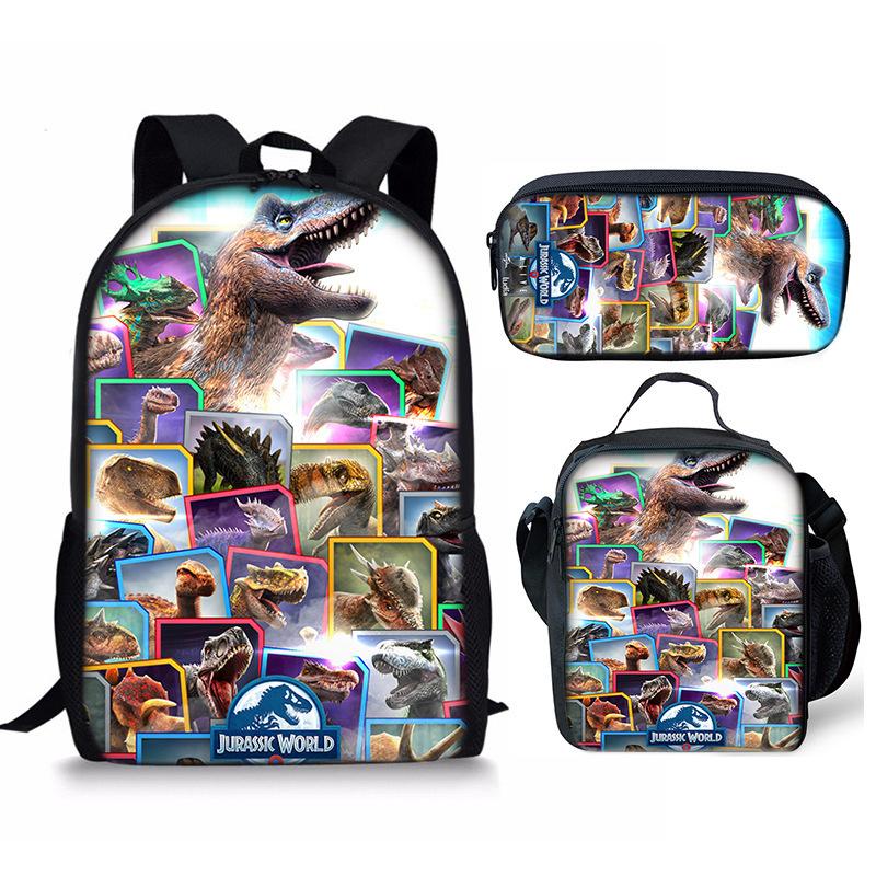 Jurassic World Dinosaurus Rugzak Set 3 Delen Student Schooltas Lunchtas Etui
