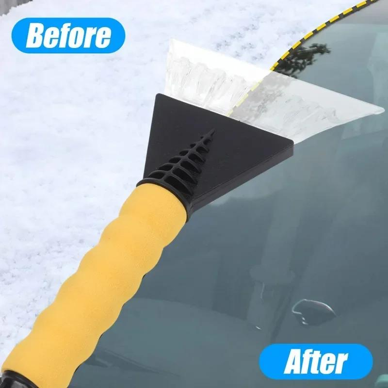 Car Ice Scraper / Snow Remover, Windshield Ice Breaker & Brush Tool for Winter Auto Window Cleaning