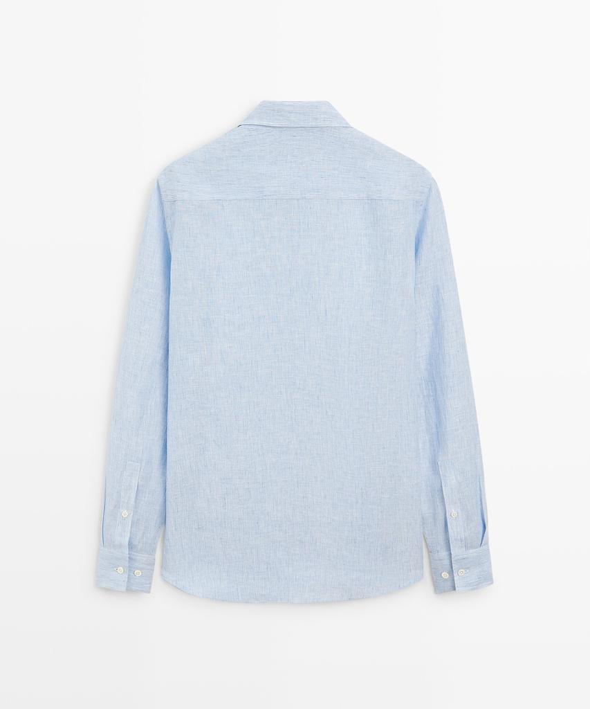 Masimodutti 100% Linen Regular Fit Pinstripe Shirt