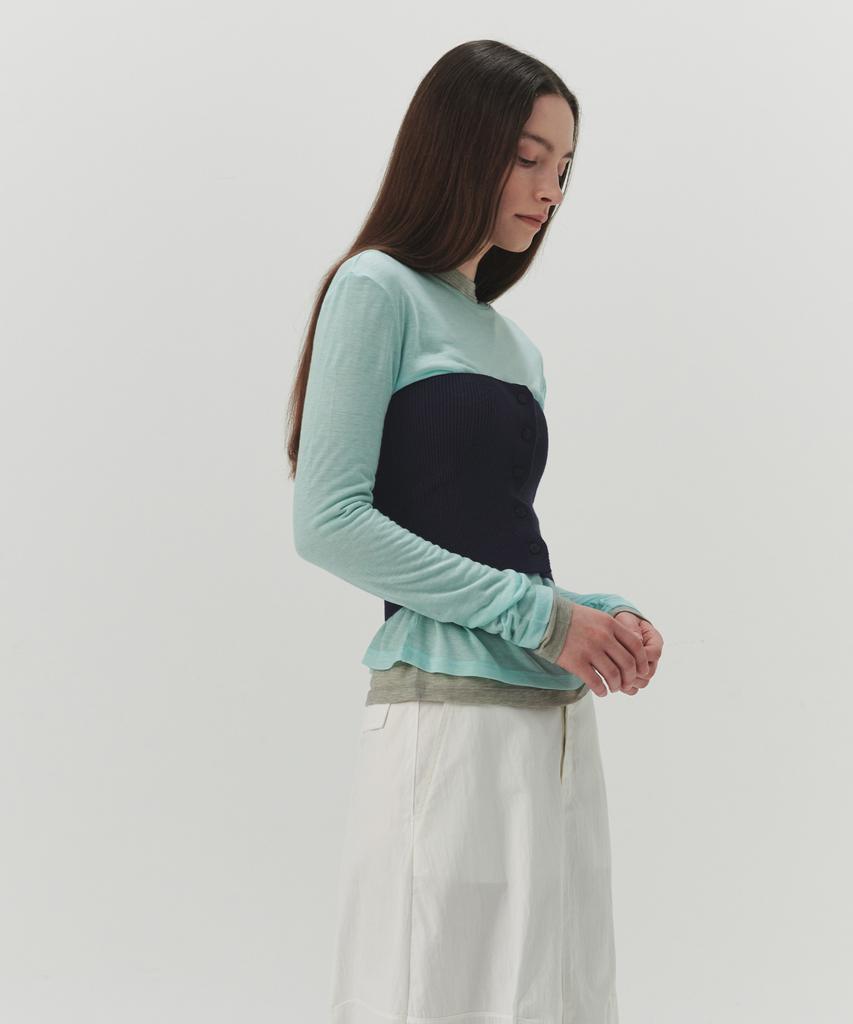Leuba Layered Long Sleeve T-Shirt - Light Mint